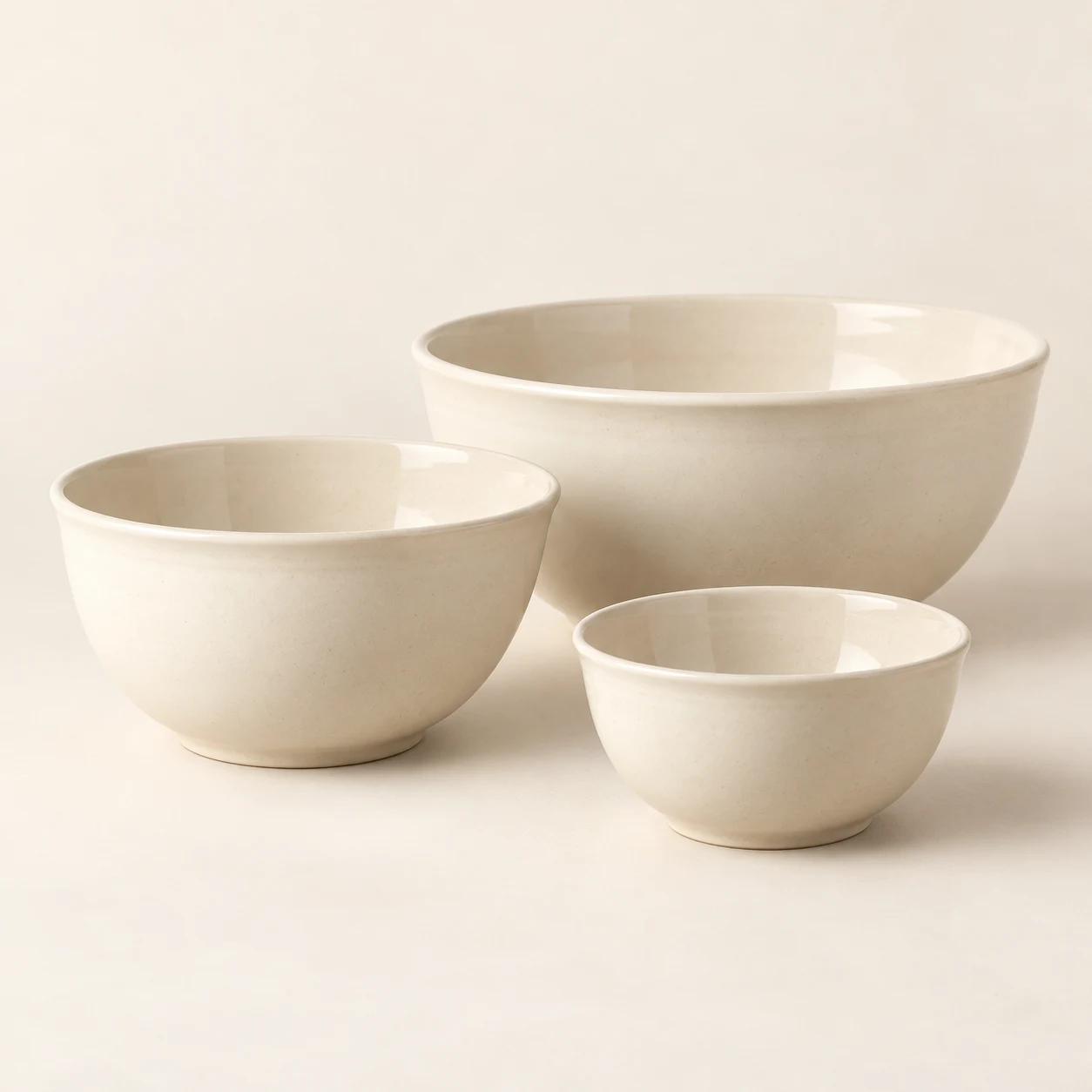 Morning Ceramic Mixing Bowls in Cream